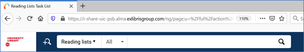Reading lists search box screen capture