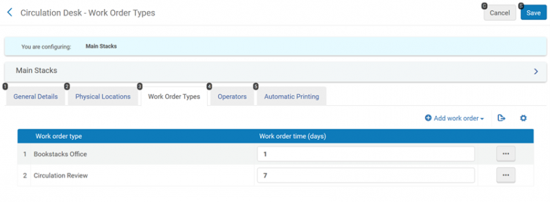 New work order added to the list of work orders screen capture