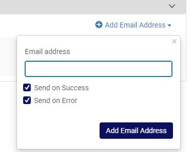 The Add Email Address box accepts any valid email. 