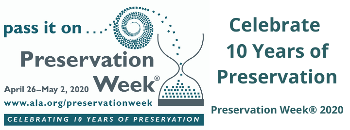 Logo ALA Preservation Week April 26 through May 2, 2020