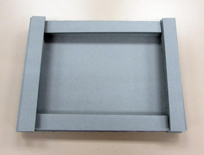 Tray built from archival corrugated board