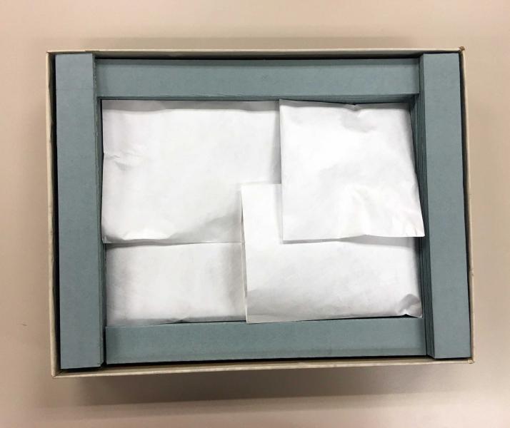 Tray with envelopes