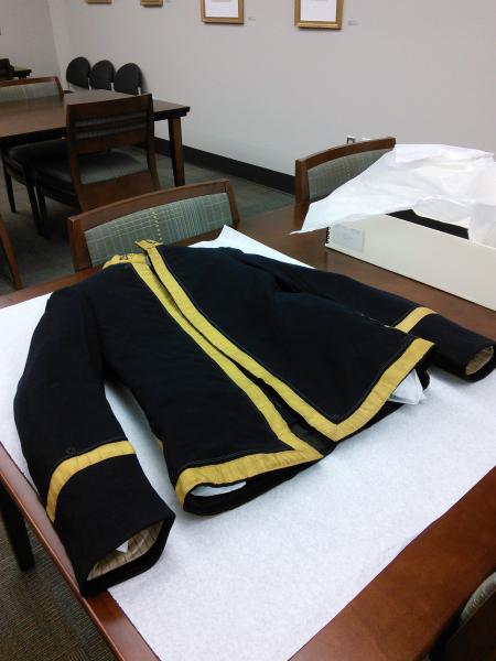 Example of textile, a band jacket, within the Augustana College Library colletion