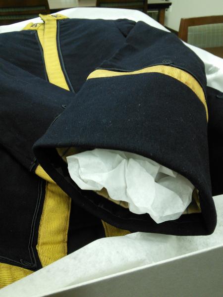 Example of textile preservation, jacket with tissue