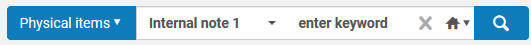 Screenshot shows basic search for item by keywords from item note.