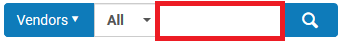 Screenshot shows basic search for All Vendors in Alma
