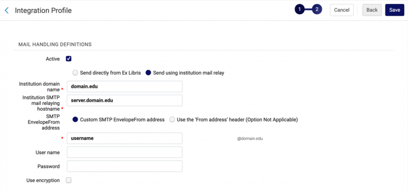 Integration Profile: Mail Handling Definitions Section