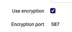 Integration Profile: Mail Relay Encryption Checkbox and Encryption Port