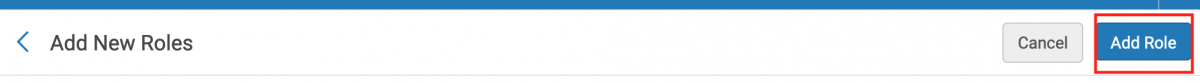 This screenshot highlights the "Add Role" button that displays at the top of the Add New Roles screen in Alma.