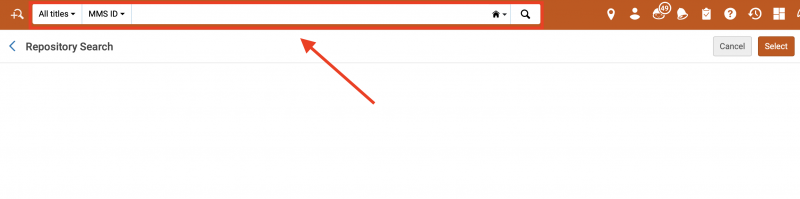 An image of a section of the Repository Search screen featuring the persistent search bar
