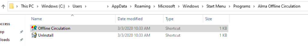 Screenshot of downloaded application