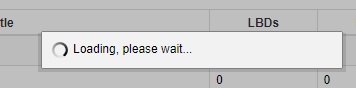 An image of a message box stating "Loading, please wait..."